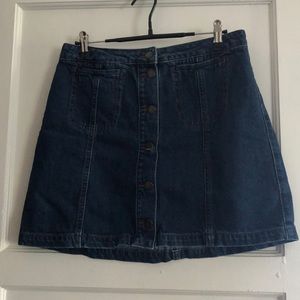 Button up denim skirt